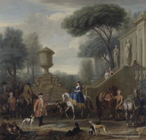 Příprava na lov, cca 1740-50 (olej na plátně) od John Wootton