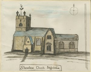 Shenstone Church: malba vodovými barvami, nd [1784] (malba)