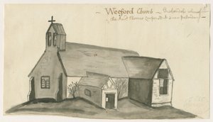 Weeford Church: sépie lavírovaná kresba, nd [1784] (kresba)