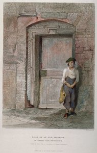 Dveře starého sídla v Gravel Lane, City of London, 1851