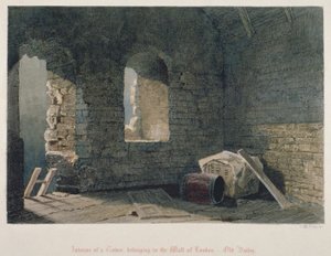 Vnitřní pohled na věž patřící k londýnské zdi na Old Bailey, City of London, 1851 od John Wykeham Archer