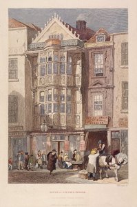 Paul Pindar Tavern, Bishopsgate, Londýn, 1851 od John Wykeham Archer