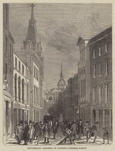 Malebné Sketches of London, Lombard-Street od John Wykeham Archer
