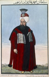 Ahmed II. (1642–1695), sultán v letech 1691–1695, z „Série portrétů tureckých císařů“