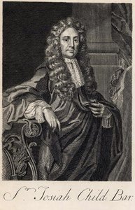 Portrét sira Josepha Childa (1630-99), vyrytý Michiel van der Gucht (1660-1725)
