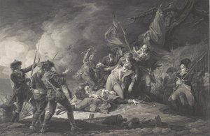 Smrt generála Montgomeryho, při útoku na Quebec, prosinec 1775, 1798 od John after Trumbull