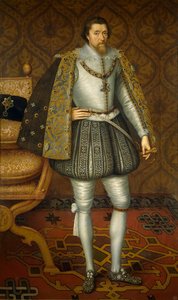 James VI a já Anglie a Irska - Portrét anglického krále Jakuba I. (1566-1625) od De Critze (Decritze), Jana staršího (1551/2-1642), c. 1605 - Olej na plátně