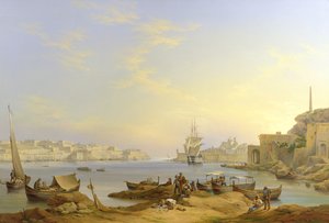 Velký přístav, Valletta, Malta, 1850