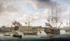 Start v Deptford Dockyard, kolem 1750