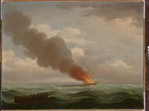 Loď Luxborough Galley vyhořela téměř do základů, 25. června 1727