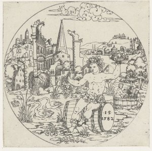 Bacchus Bottoms of Bowls: Krajiny s biblickými a mytologickými vyobrazeními (název série) od Jonas Silber
