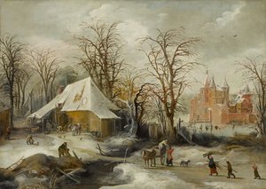 Zimní krajina, cca 1625-1630 (olej na plátně)
