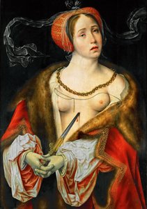 Rané nizozemské umění: Lucrece - Lucretia par Cleve, Joos van (asi 1485-1540), asi 1521-1525. Olej na dřevě, 75,7x53,9. Uměleckohistorické muzeum, Vienne od Joos van Cleve