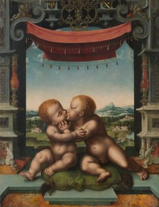 Objímající se nemluvňata Krista a svatého Jana Křtitele, 152025 od Joos van Cleve