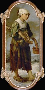 Žebrající dívka (malba na plátně)