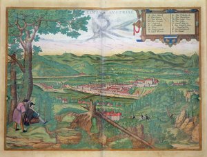 Mapa Lince, z „Civitates Orbis Terrarum“ od Georga Brauna (1541-1622) a Franse Hogenberga (1535-90) 1594