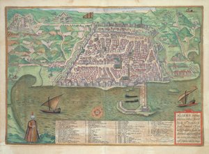 Mapa Toleda, z „Civitates Orbis Terrarum“ od Georga Brauna (1541-1622) a Franse Hogenberga (1535-90), 1566