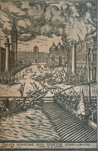 Spálení dóžecího paláce, 1578, 1925. od Joris Hoefnagel