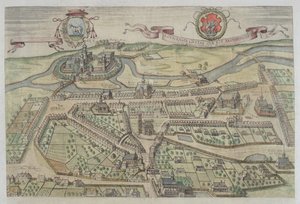 Pohled na Lowicz, z „Civitates Orbis Terrarum“ od Georga Brauna (1541-1622) a Franse Hogenberga (1535-90) od Joris Hoefnagel