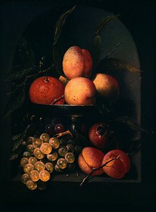 Tazza of Fruit in a Stone Niche (olej na plátně) od Joris van Son