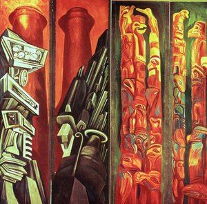 Dekorativní panel III, z Eposu americké civilizace od José Clemente Orozco