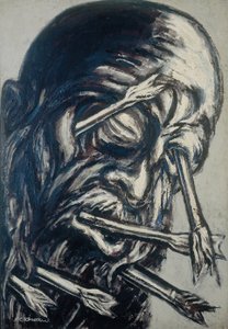 Hlava propíchnutá šípy ze série Los teules od José Clemente Orozco