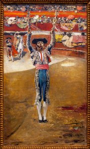 Položení transparentů - Obraz od Jose Garcíi Ramose (1852-1912), Olej na plátně - Muzeum výtvarného umění v Seville, Španělsko