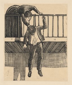 Žena objeví muže, který spáchal sebevraždu oběšením na bal..., ca. 1900-1910. od José Guadalupe Posada
