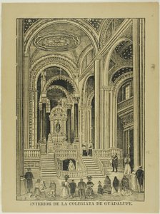 Interiér kolegiátního kostela Guadalupe od José Guadalupe Posada