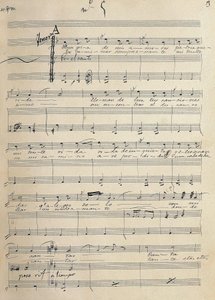 Původní rukopis romance pro tenor zarzuely, „Alma de Dios“, od Jose Serrana (1873-1941) od José Serrano