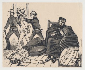 Dvojnásobná vražda v Puente de los Gallos od José Guadalupe Posada