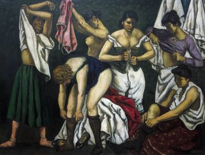 GUTIERREZ SOLANA, José (1886-1945). Svlékající se ženy. 1933. Současné umění. Olej na plátně. Soukromá sbírka