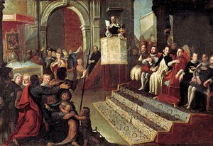 Svatý Vincent Ferrer během kompromisu v Caspe v roce 1412 od Jose Ingles