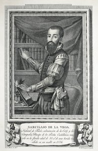 MAEA, José (1760-1826). Portrét Garcilasa de la Vegy. 1791. Kresba Joseho Maea vyrytá do buretu Bartolomeem Vazquezem. Lept. od Jose Maea