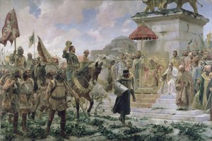 Příjezd Rogera de Flor (1280-1307) do Konstantinopole v roce 1303 s 8000 „Almogavares“ sloužícími byzantskému císaři v bitvě proti Turkům, 1888 od Jose Moreno Carbonero