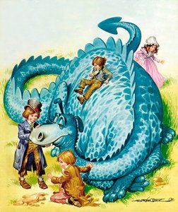 Něžný drak (barevná litografie)