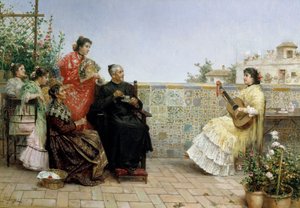 Návštěva kněze,19. století (olejomalba) od Jose Rico y Cejudo
