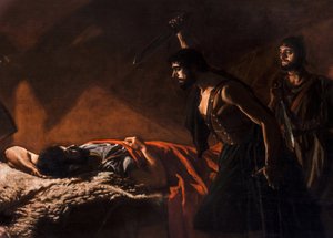 Historická malba: Smrt Viriata (Viriate, Viriathe, vers 180-139 avant JC) par Villegas Cordero, Jose (1844-1921)