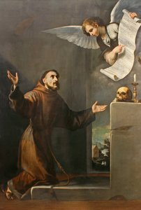 Svatý František dostává Stigmata, první třetina 17. století.