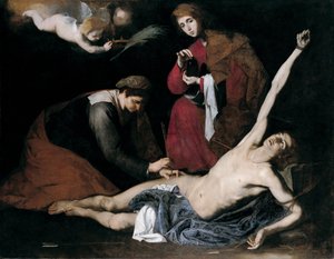 Svatý Šebestián opečovávaný svatými ženami, c. 1621