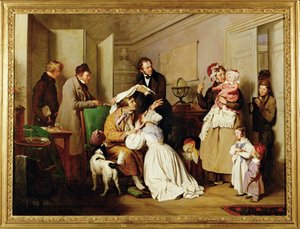 Der Augenarzt - Oftalmolog ... (malba na plátně) od Josef Danhauser