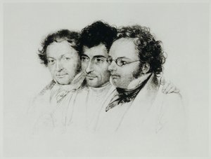 Johann Baptist Jenger, Anselm Huettenbrenner a Franz Schubert... od Josef Eduard Teltscher