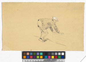 Studie eines Mannes mit Boot od Josef Engelhart