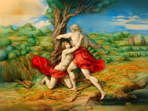A1_Genesis_13-Kain zabíjí Abela od Josef Johann Michel