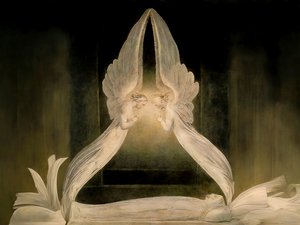 JJM-recreate_Blake-W_Christ v hrobce střežené anděly od Josef Johann Michel