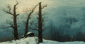 JJM znovu vytváří Friedrich-C-D: Hromada kamenů ve sněhu (panoráma)