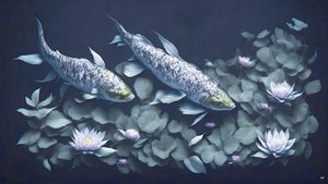 malba inkoustem: Koi-Karpfish_amethyst_01