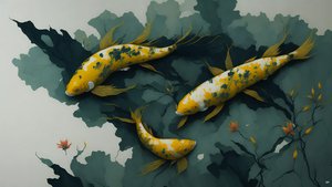 malba inkoustem: Koi-Karpfish_gold_01