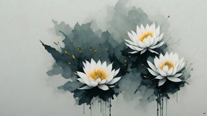 malba tuší: water-lillies_02