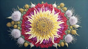 mandala: Bodlák s prvky květu_01
